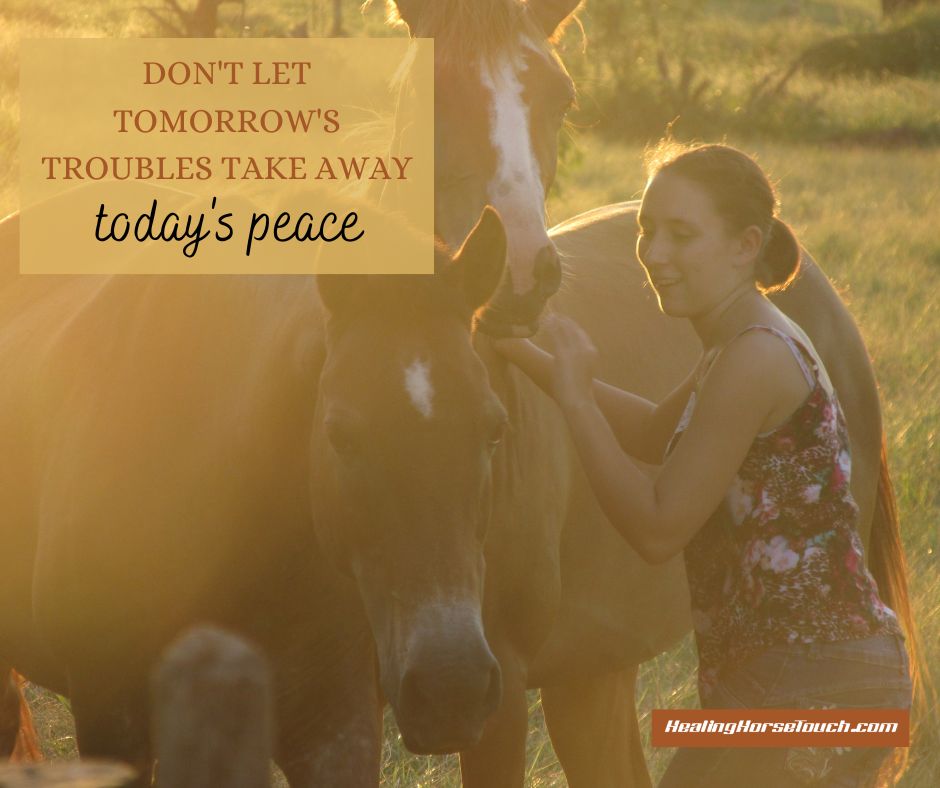 Don’t let tomorrow’s troubles take away today’s peace.